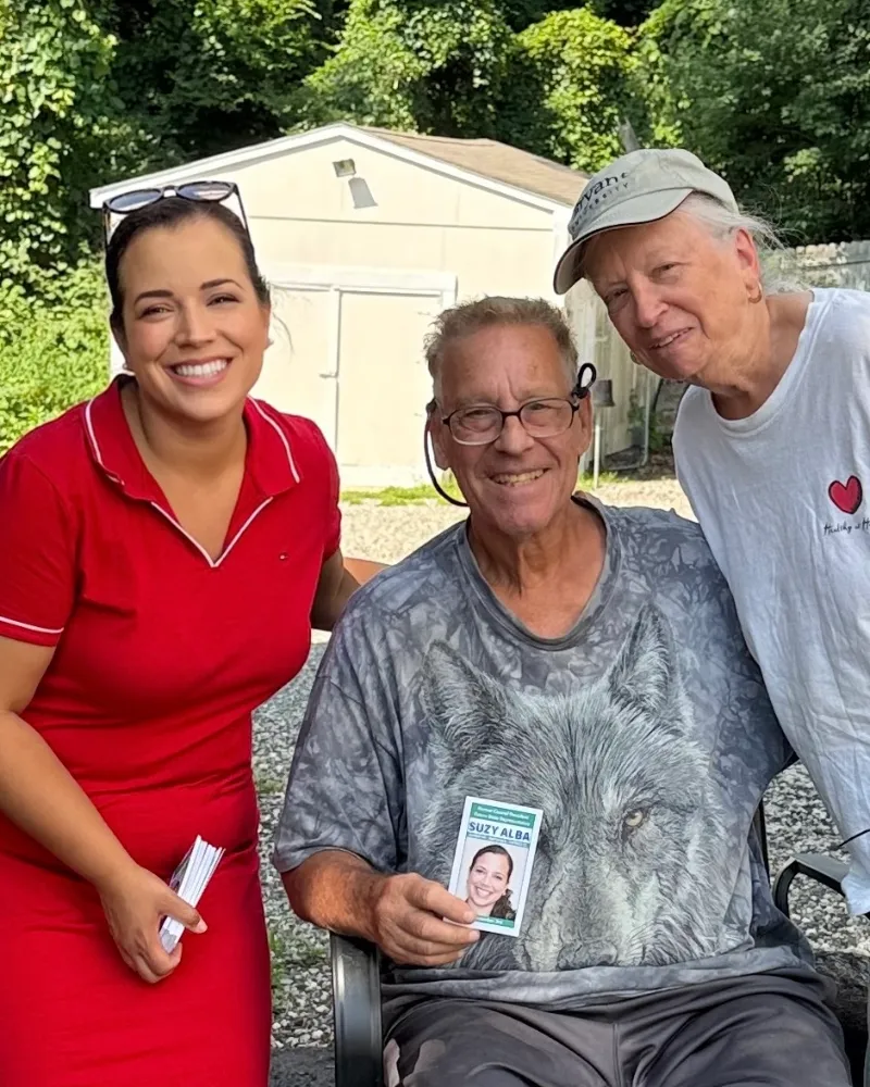 Suzy with residents